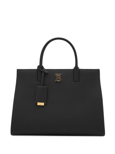 Shop Burberry Small Frances Tote Bag In Schwarz