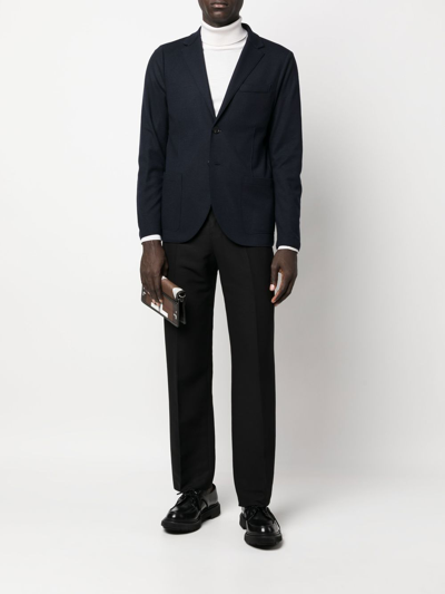 Harris Wharf London Virgin-wool Single-breasted Blazer In Blau