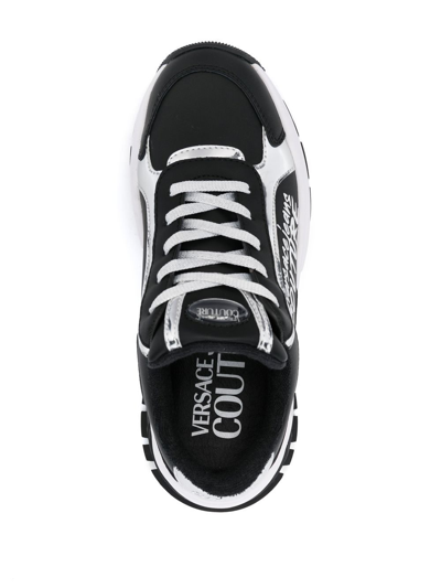 Versace Jeans Couture Lo-top Logo Print Sneakers In Schwarz