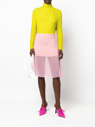Shop Supriya Lele Silk Midi Skirt In Pink