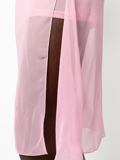Shop Supriya Lele Silk Midi Skirt In Pink