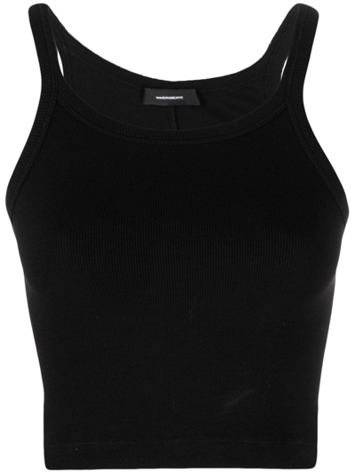 Shop Wardrobe.nyc Scoop-neck Cropped Top In Black
