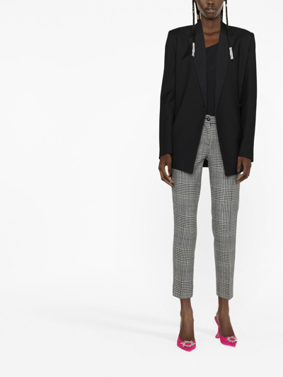 Dolce & Gabbana Virgin Wool Tartan Trousers In Schwarz