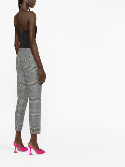 Dolce & Gabbana Virgin Wool Tartan Trousers In Schwarz