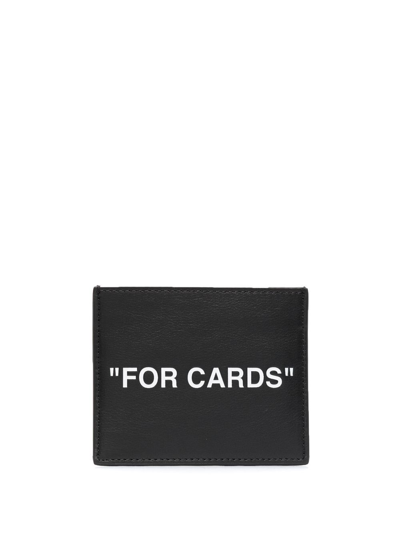 Off-white Slogan-print Cardholder In Schwarz