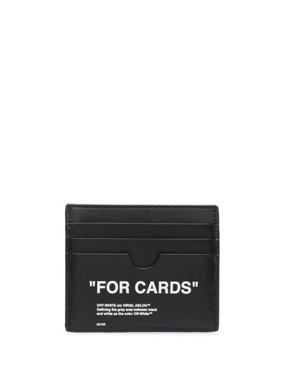Shop Off-white Slogan-print Cardholder In Schwarz