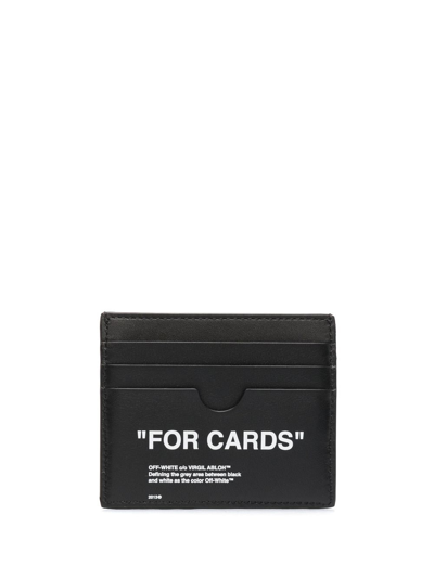 Off-white Slogan-print Cardholder In Schwarz