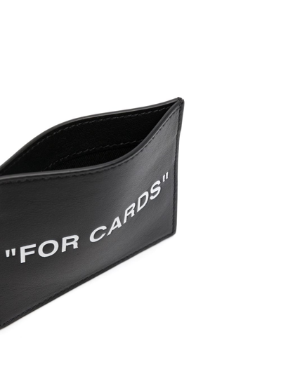 Shop Off-white Slogan-print Cardholder In Schwarz