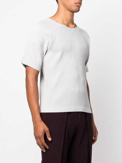 Shop Issey Miyake Ribbed-knit T-shirt In Grau