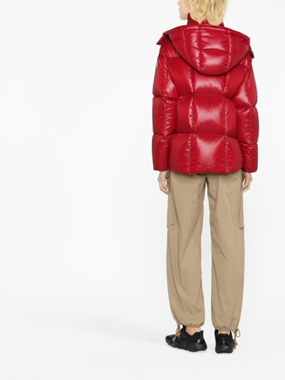 Shop Moncler Parana Puffer Hooded Jacket In Rot