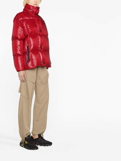 Shop Moncler Parana Puffer Hooded Jacket In Rot