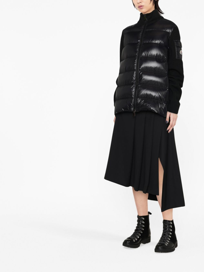 Shop Moncler Panelled Down-filled Jacket In Black