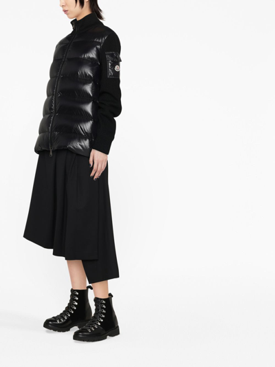 Shop Moncler Panelled Down-filled Jacket In Black