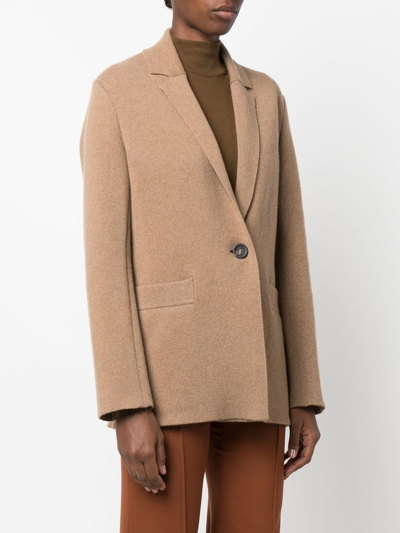 Shop Malo Single Breasted Cashmere-wool Blazer In Nude