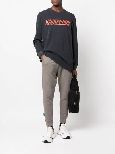 Dsquared2 Logo-print Long-sleeve Sweatshirt In Grau