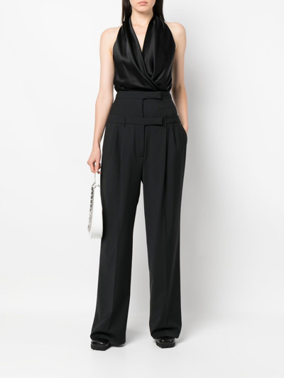 Shop Ac9 High-rise Double Waistband Trousers In Schwarz