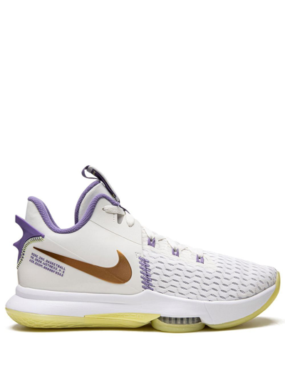 Shop Nike Lebron Witness V Sneakers In Weiss