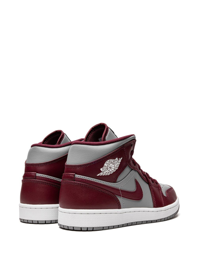 Shop Jordan Air  1 Mid "team Red" Sneakers In Grey