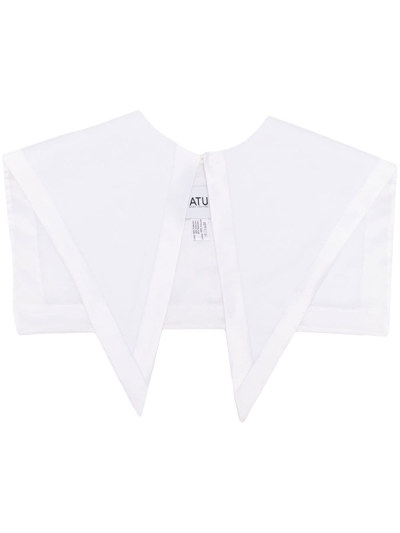 Shop Atu Body Couture Oversize Point-collar Shawl In Weiss