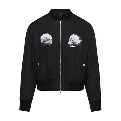Shop Amiri Dual Skull Bomber Jacket In Black