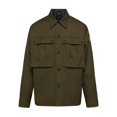 Shop Moncler Ornon Shirt Jacket In Dark Green