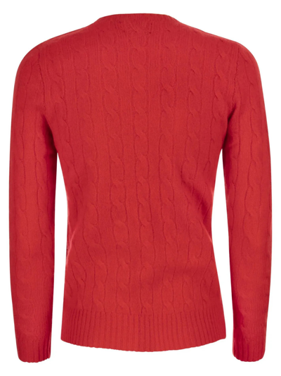 Polo Ralph Lauren Slim-fit Cable Knit In Rosso