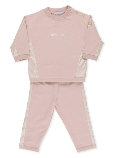 Shop Moncler Logo Print Tracksuit In Lilac