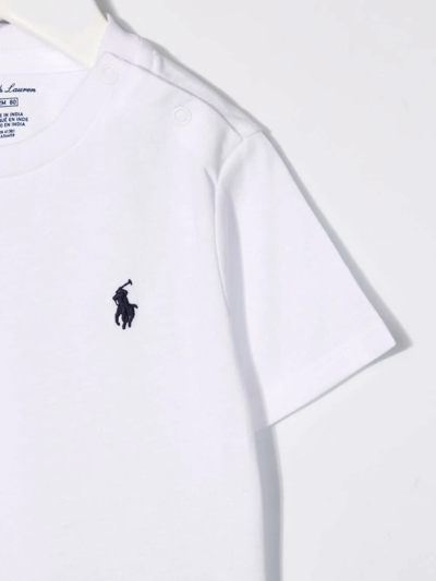Shop Ralph Lauren Baby White T-shirt With Black Pony