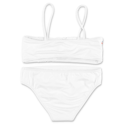 Shop Gcds Mini Gcds Costume Bikini Bianco In Lycra In White