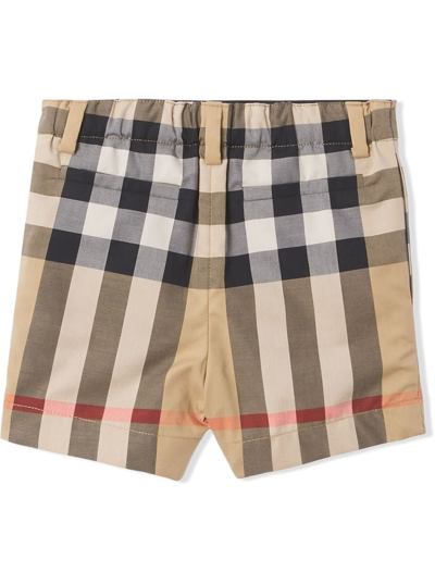 Shop Burberry Boys Vintage Check Cotton Shorts In Beige