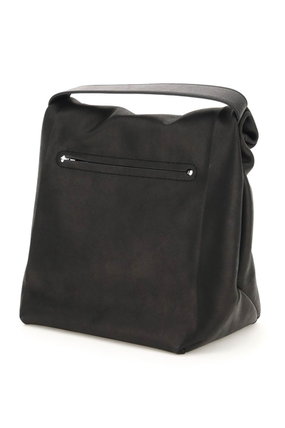 Shop Alexander Wang Waxed Leather Small Lunch Bag In Black (black)