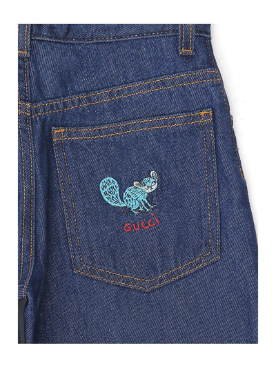 Shop Gucci X Freya Hartas Embroidered Jeans