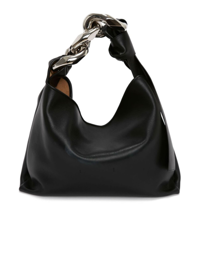 Shop Jw Anderson Black Leather Shoulder Bag In Nero
