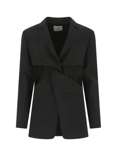 Shop Coperni Jacket With Braided Cut In Black