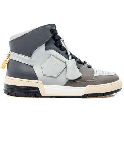 Buscemi Air Jon High Vitello Leather Sneakers In Grigio ModeSens