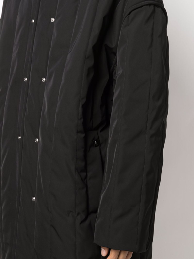 Shop Alyx Black Quilted Knee-length Coat In Nero