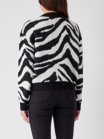 Shop Patrizia Pepe Knit Sweater In Nero-bianco