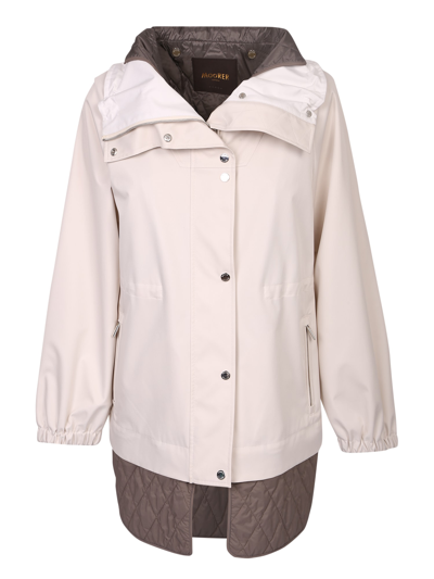 Shop Moorer Romea-adb Layered Parka Coat In White