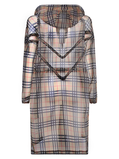 Shop Burberry Checked Trench Coat In Beige