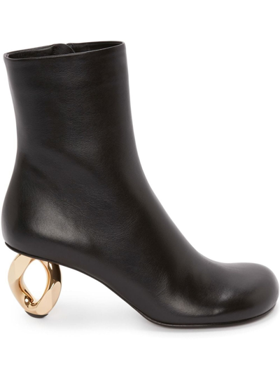 Shop Jw Anderson Black Suede Ankle Boots In Nero
