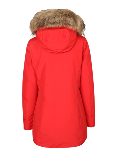 Woolrich Arctic Padded Parka Coat In Red