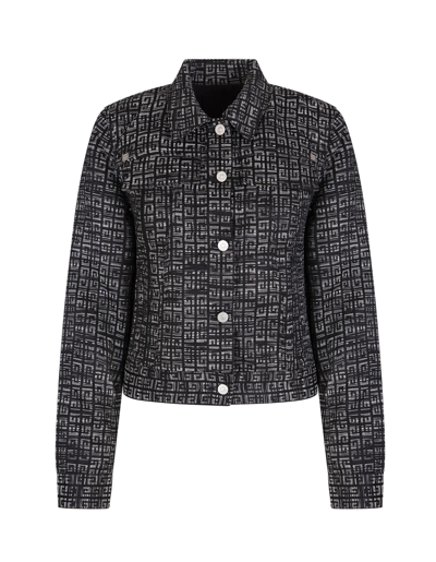 Shop Givenchy Woman Black Slim Fit Jacket In Jacquard 4g