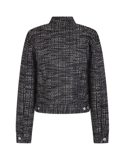 Shop Givenchy Woman Black Slim Fit Jacket In Jacquard 4g