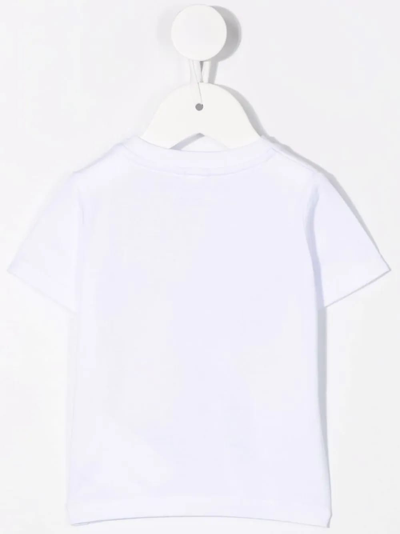 Shop Stella Mccartney White Baby T-shirt With Crab Print In Bianco