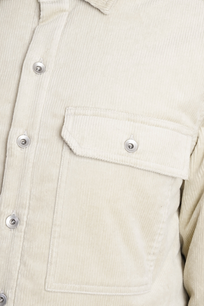Shop Drkshdw Cropped Outershirt Casual Jacket In Beige Cotton
