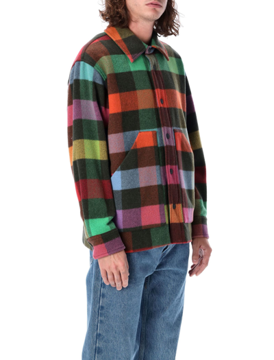 Shop Msgm Check Jacket In Multicolor