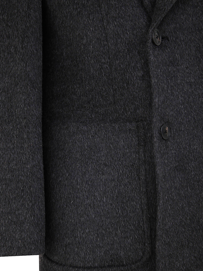 Shop Emporio Armani Double Breasted Coat In Grey