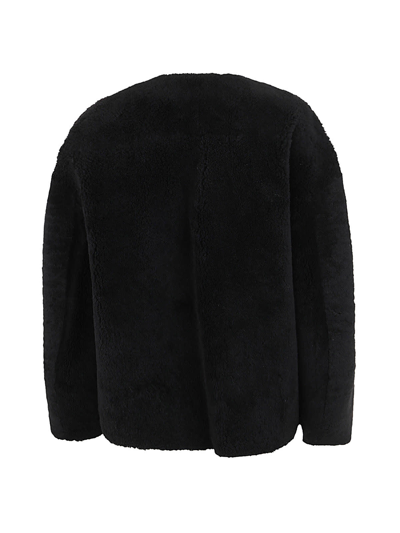 Shop Totême Teddy Shearling Clasp Jacket In Black