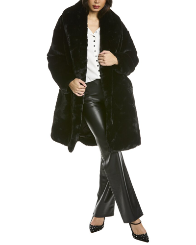 Adrienne Landau Belted Coat In Black