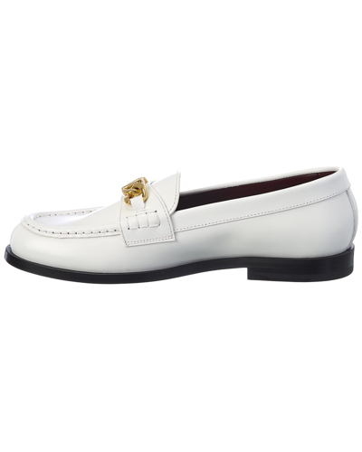 Shop Valentino Vlogo Leather Loafer In White